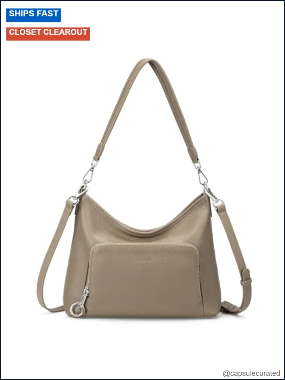 Genuine Leather Hobo Bag with RFID Wallet Anti-Theft Crossbody Purse